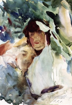 Ena Wertheimer with Antonio Mancini John Singer Sargent Oil Paintings